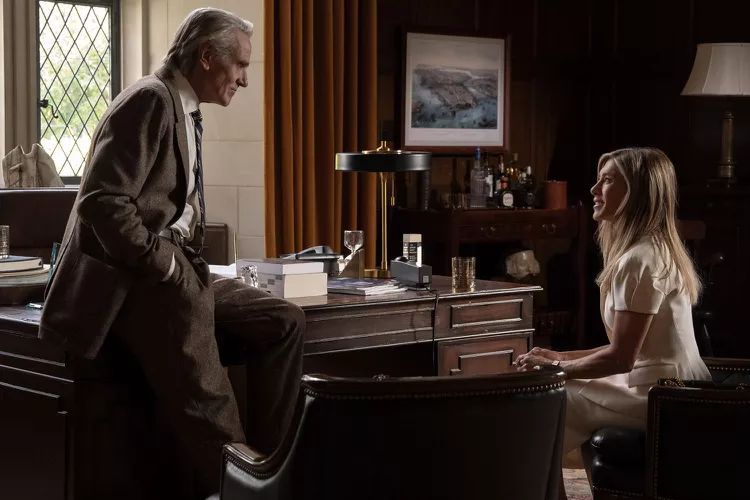 Jeremy Irons and Jennifer Aniston in 'The Morning Show' Season 4.