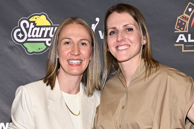 From Left: Courtney Vandersloot and Allie Quigley in Las Vegas on July 14, 2023.