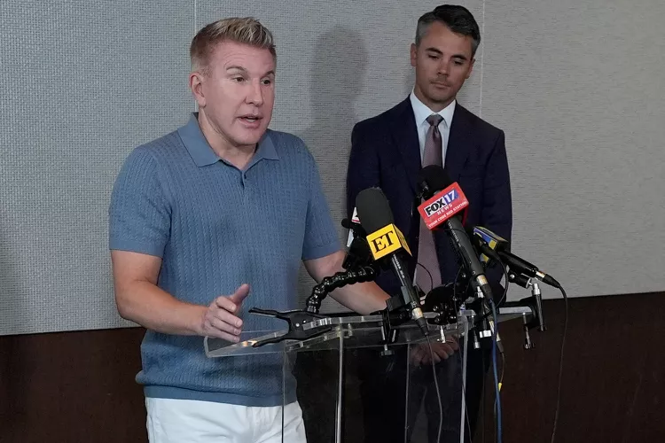 Reality television star Todd Chrisley speaks at a news conference on May 30, 2025 in Nashville.