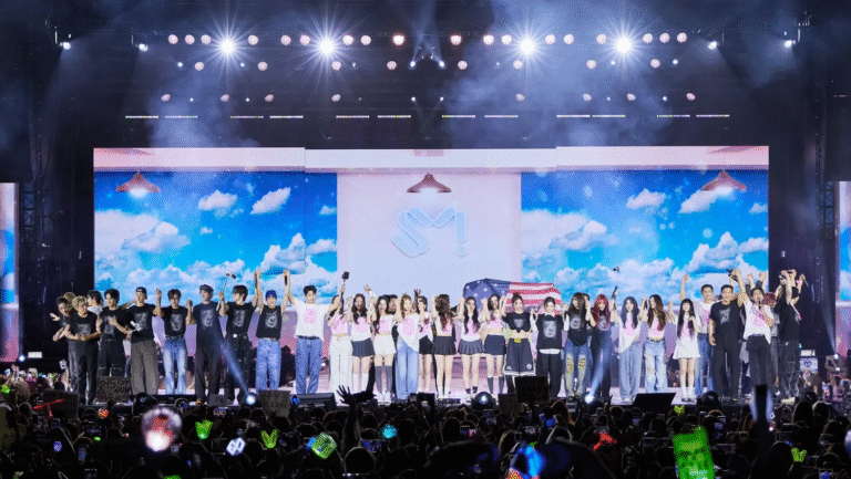 SM Entertainment artists perform onstage at SM Town Live in L.A