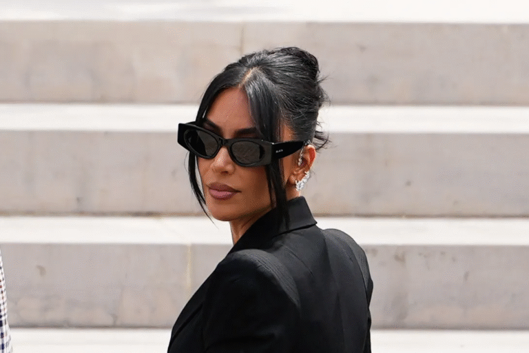 Kim Kardashian in Paris ahead of her testimony in the trial earlier this month.