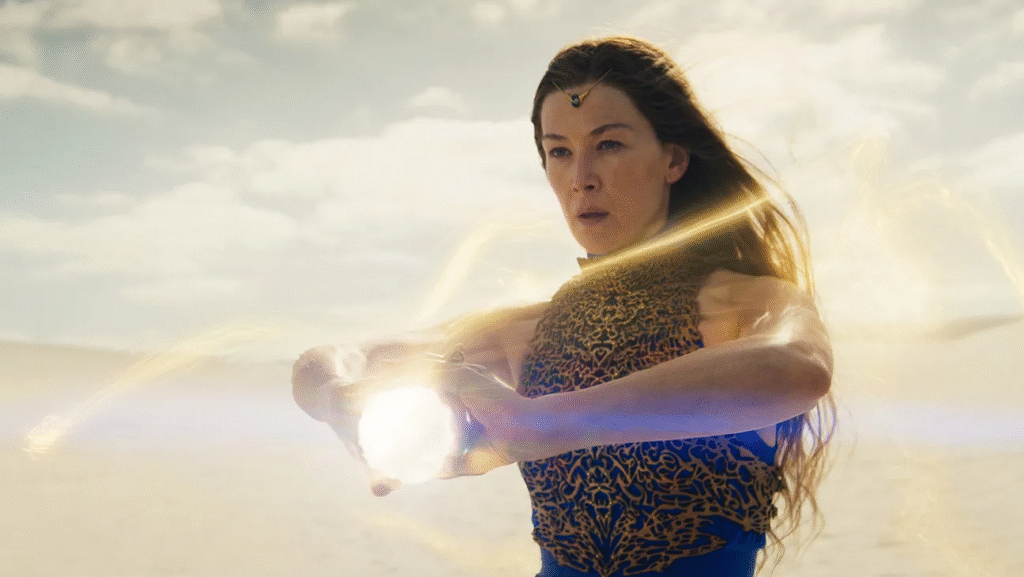 Rosamund Pike in 'The Wheel of Time' season three.