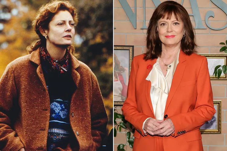Susan Sarandon in 'Stepmom' from 1998; Sarandon in 2025.