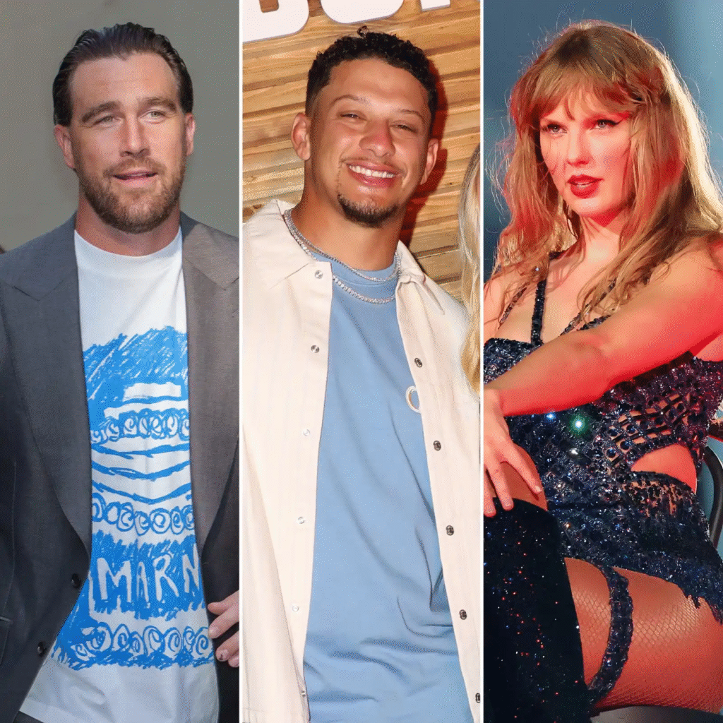 Travis Kelce, Patrick Mahomes, Taylor Swift