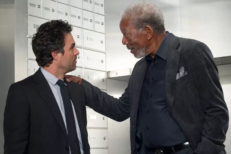 Mark Ruffalo and Morgan Freeman in 'Now You See Me.'.