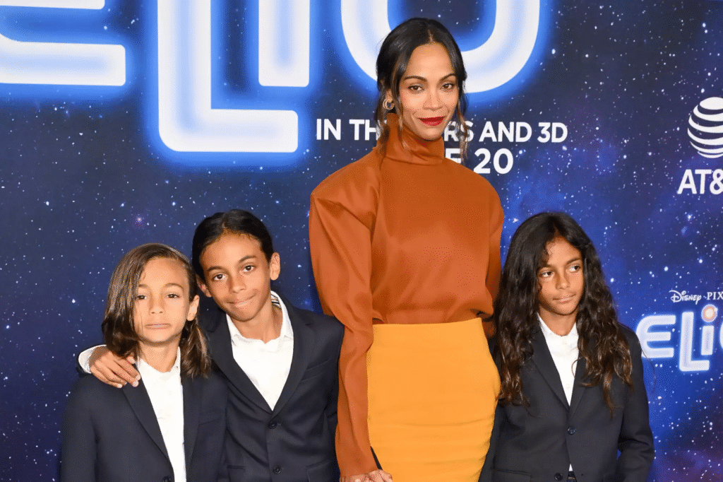 Zoe Saldana and sons.