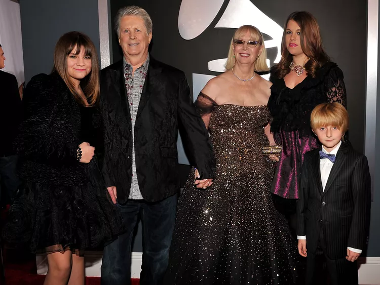 Brian Wilson, Melinda Ledbetter and children arrive at The 54th Annual GRAMMY Awards on February 12, 2012 in Los Angeles, California.