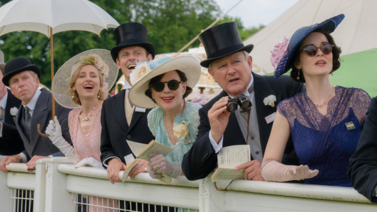 Laura Carmichael, Harry Hadden-Paton, Elizabeth McGovern, Hugh Bonneville and Michelle Dockery in the new film. 'Downton Abbey: The Grand Finale'